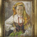 Oljemålning, Rudolf Gowenius (1896-1960), Berberflicka, 34x26